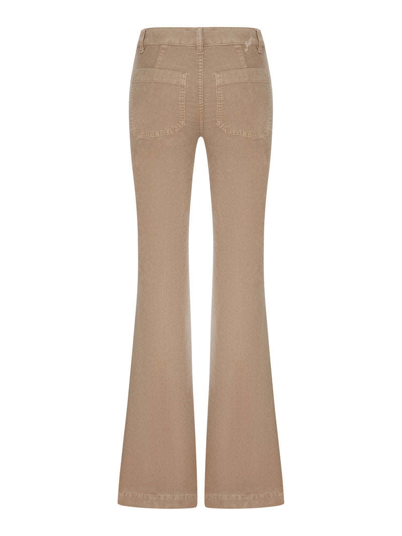 CORDUROY FLARED TROUSERS WITH PATCH POCKETS