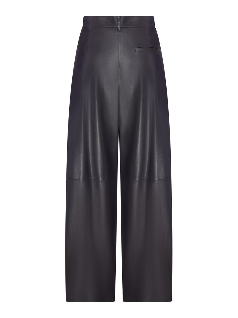 WIDE NAPPA TROUSERS WITH PLEATS