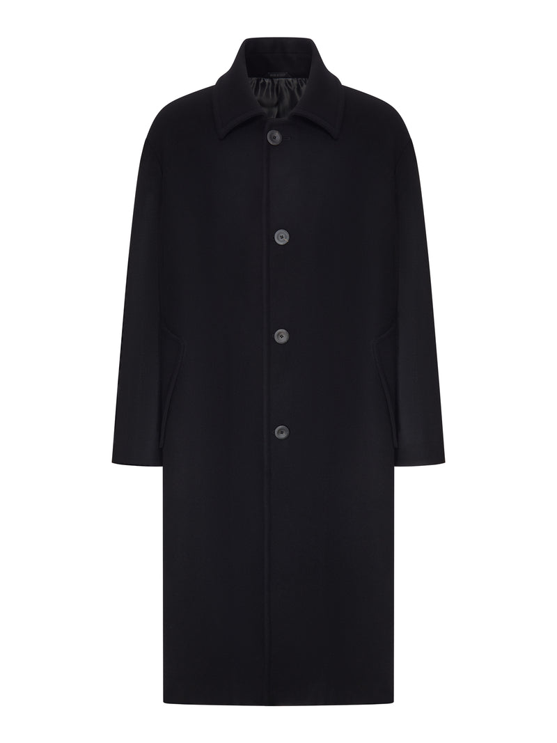 LONG BLACK COAT WITH BUTTONS