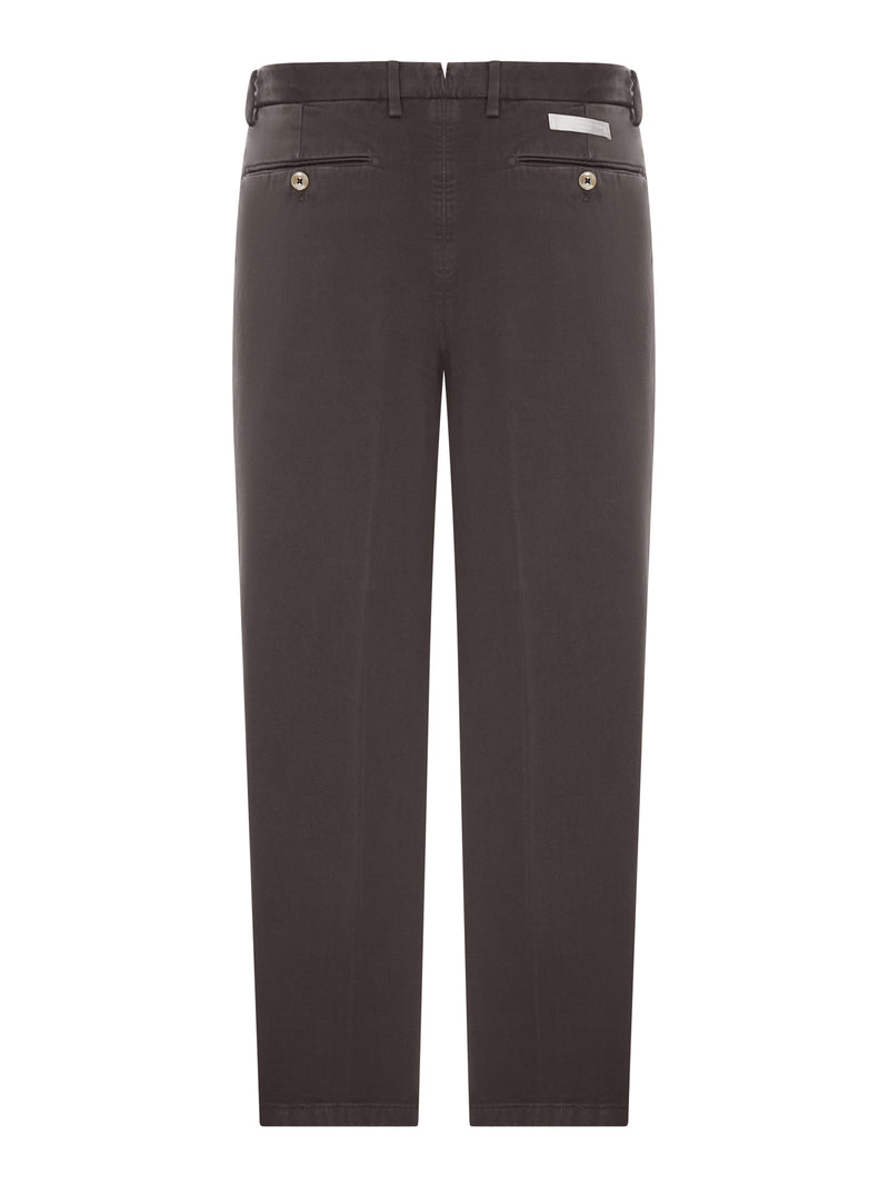 COTTON CHINO TROUSERS WITH PLEATS