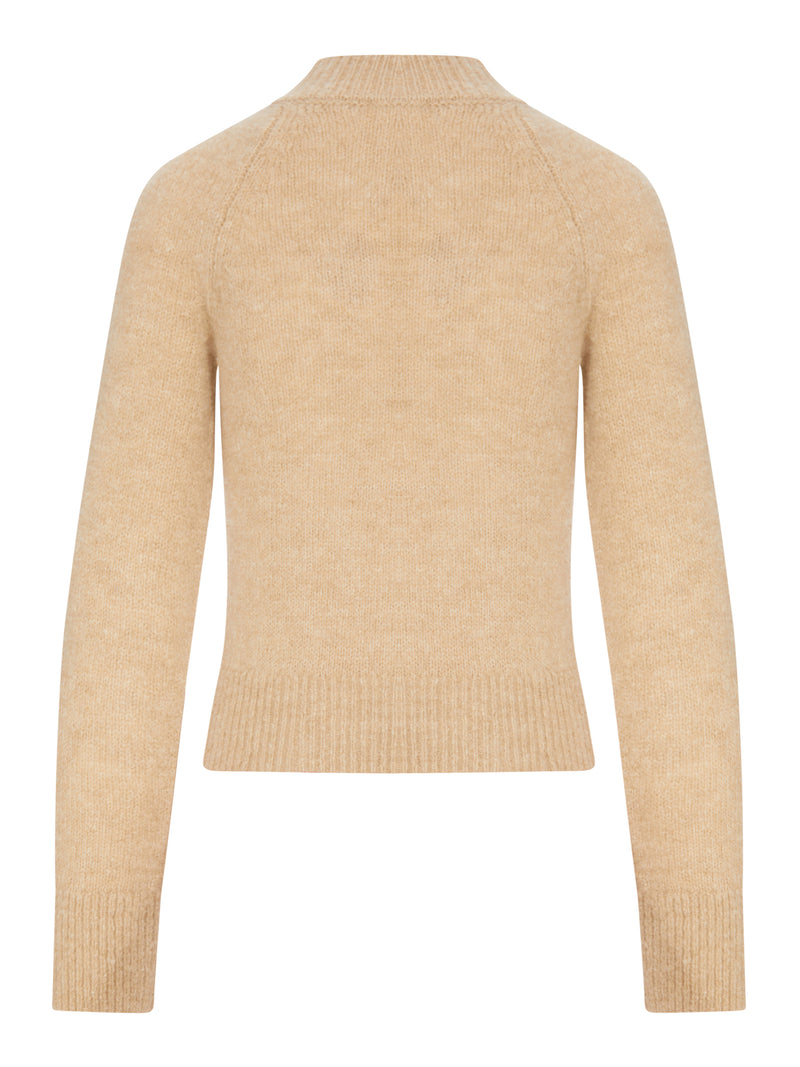 CROPPED MOHAIR SWEATER WITH HIGH NECK