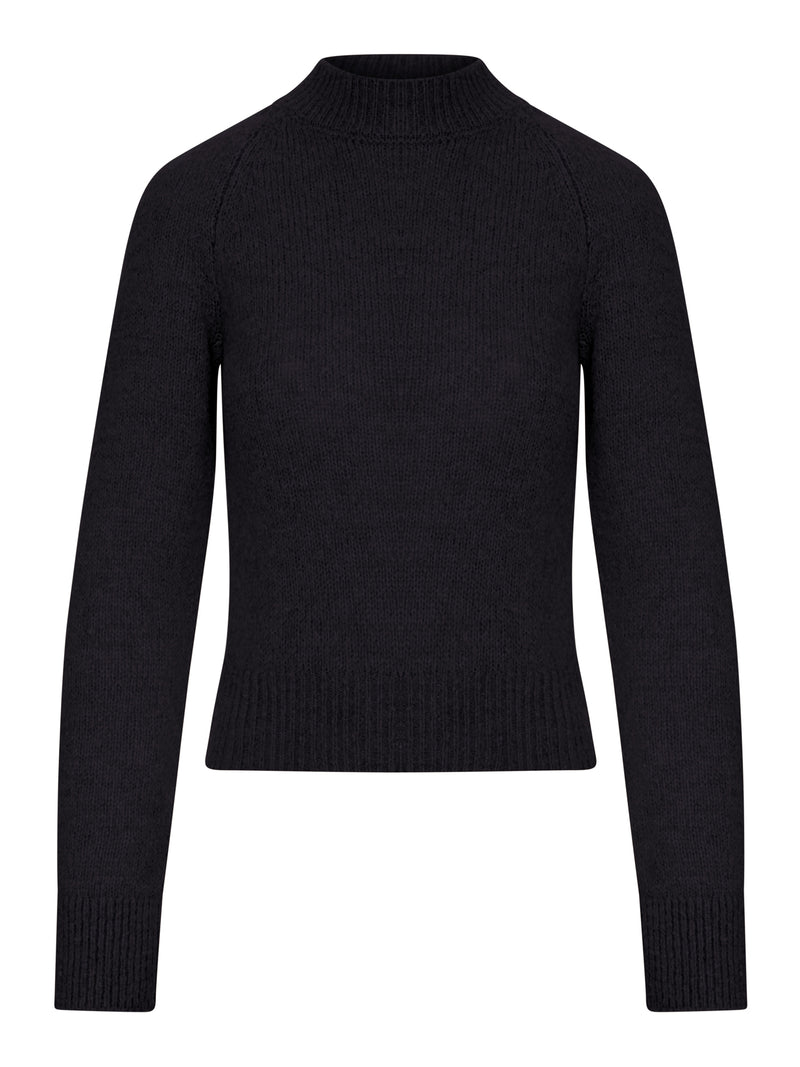 CROPPED MOHAIR SWEATER WITH HIGH NECK