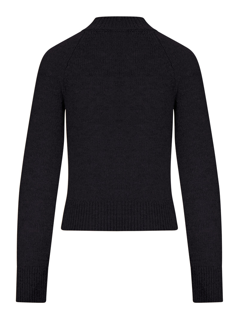 CROPPED MOHAIR SWEATER WITH HIGH NECK