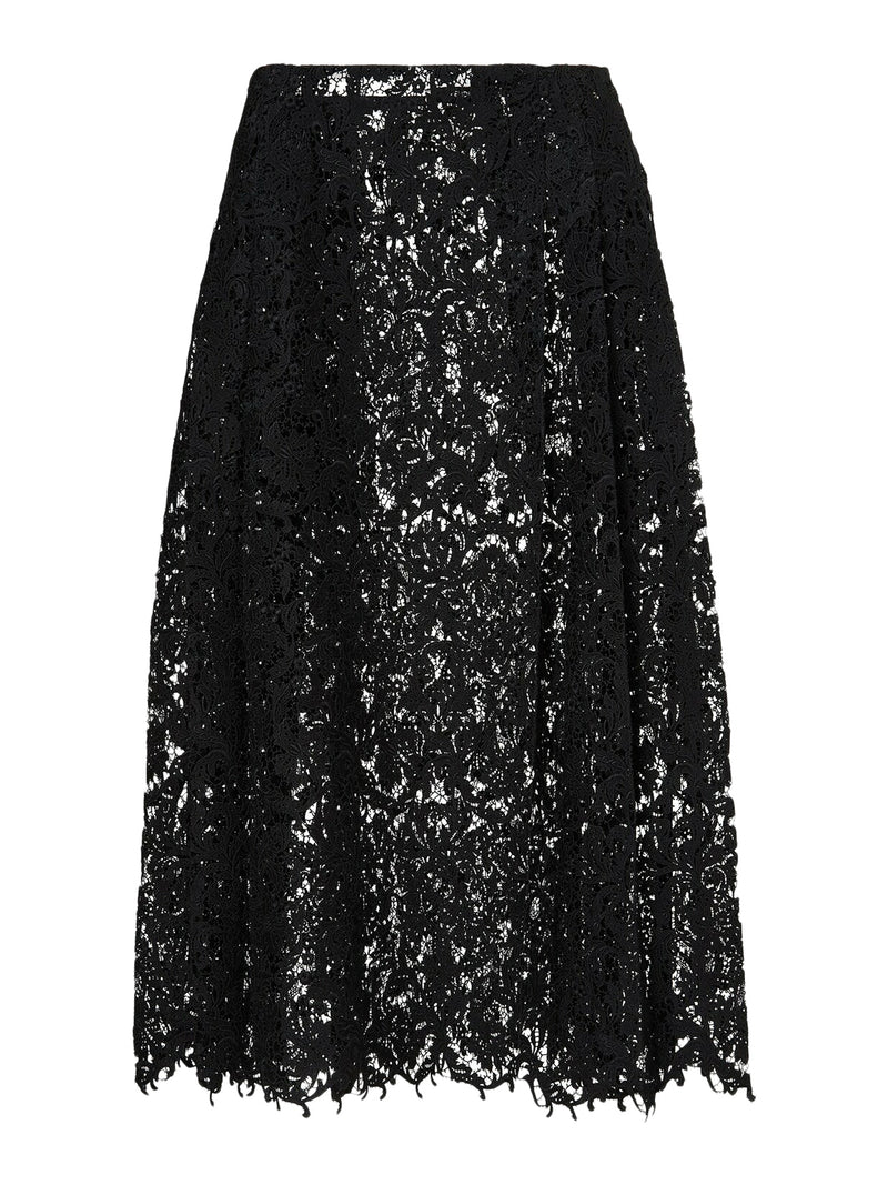 BLACK MACRAME LACE SKIRT