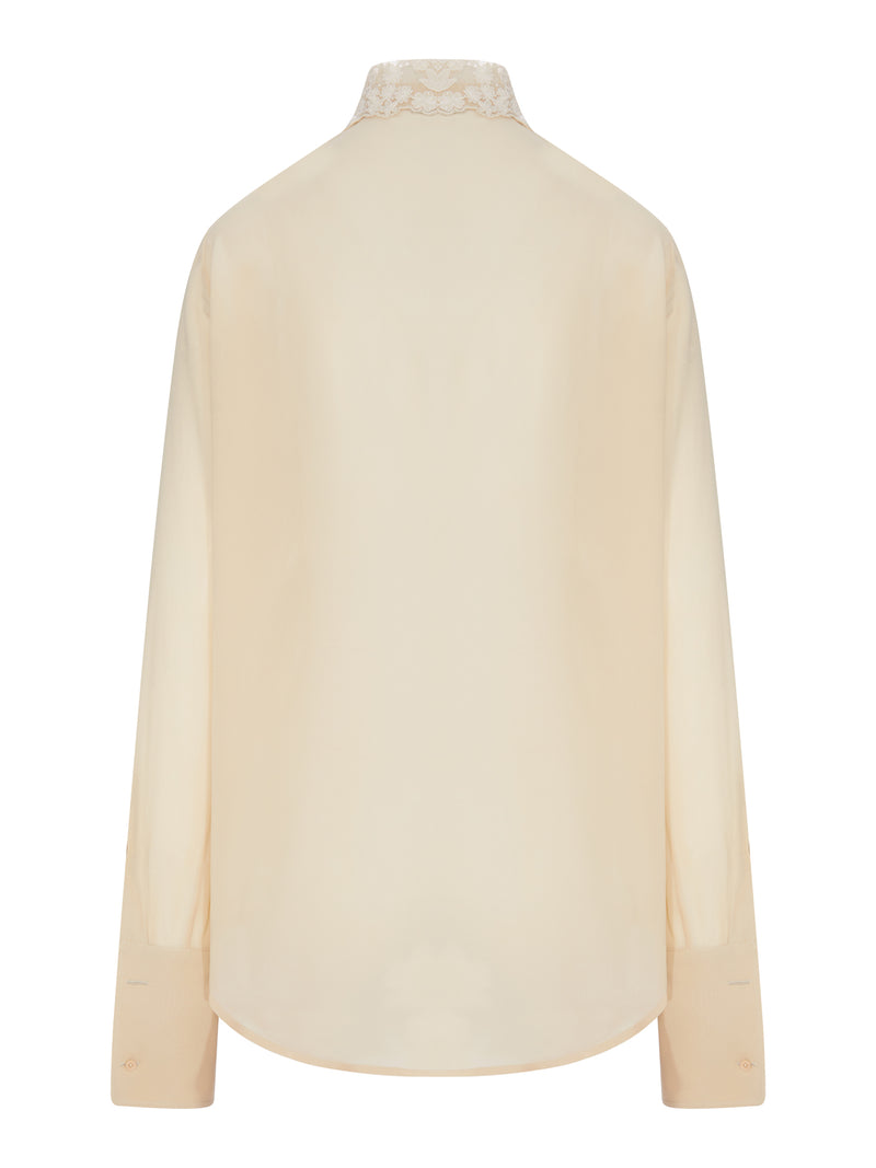 GEORGETTE SHIRT WITH LACE INSERTS