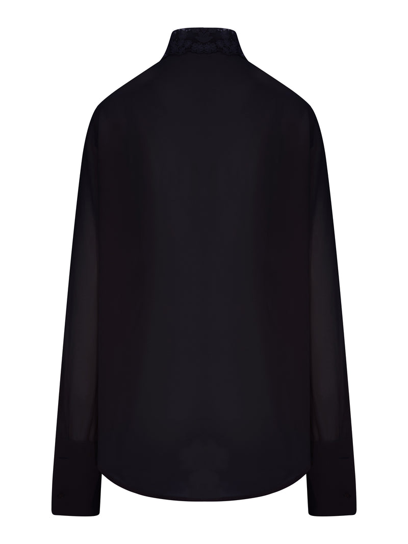 GEORGETTE SHIRT WITH LACE INSERTS