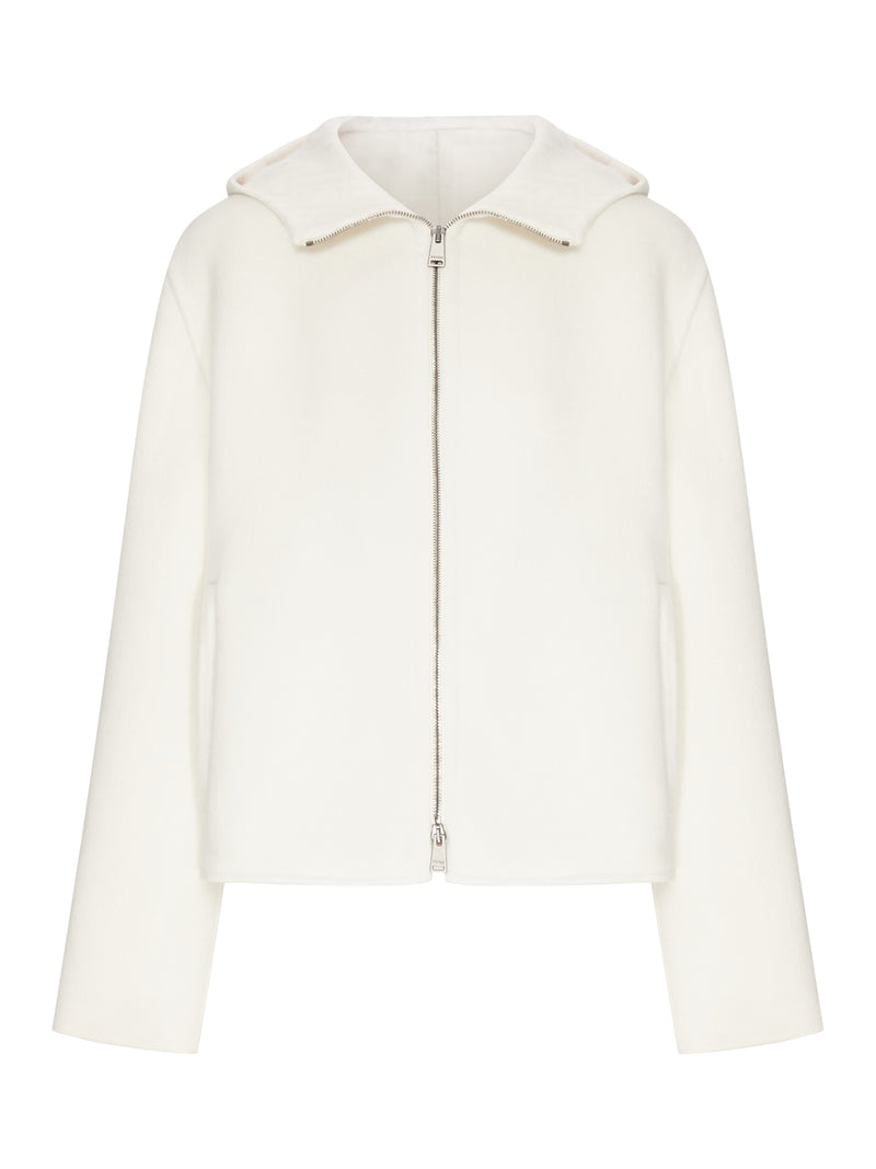 FF ZIP-UP HOODED BLOUSON IN WOOL BLEND