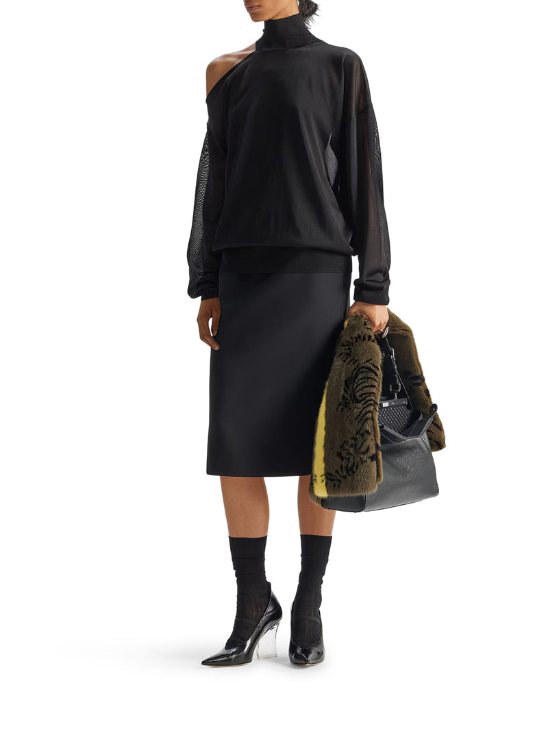 MY MEDIUM PEEKABOO® BLACK LEATHER BAG WITH EMBROIDERED MIRRORS