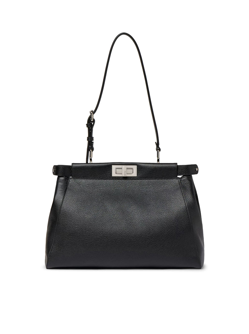MY MEDIUM PEEKABOO® BLACK LEATHER BAG WITH EMBROIDERED MIRRORS