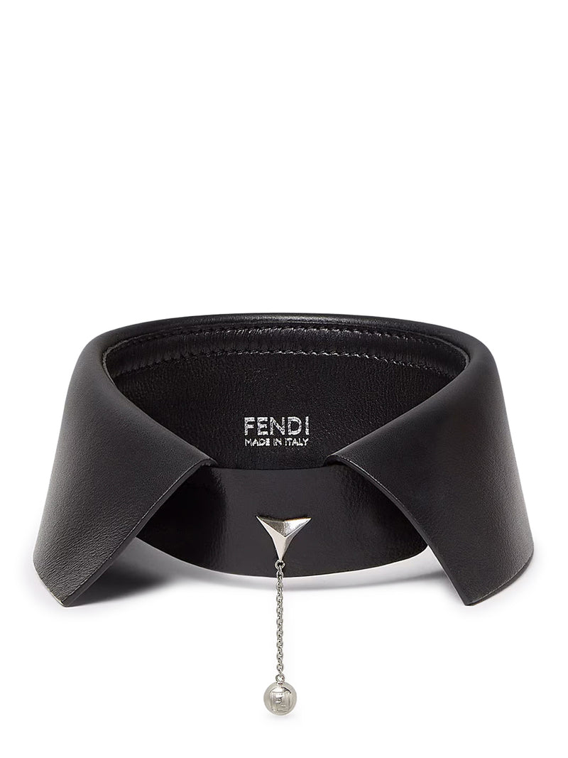 5 SISTERS COLLAR IN BLACK LEATHER