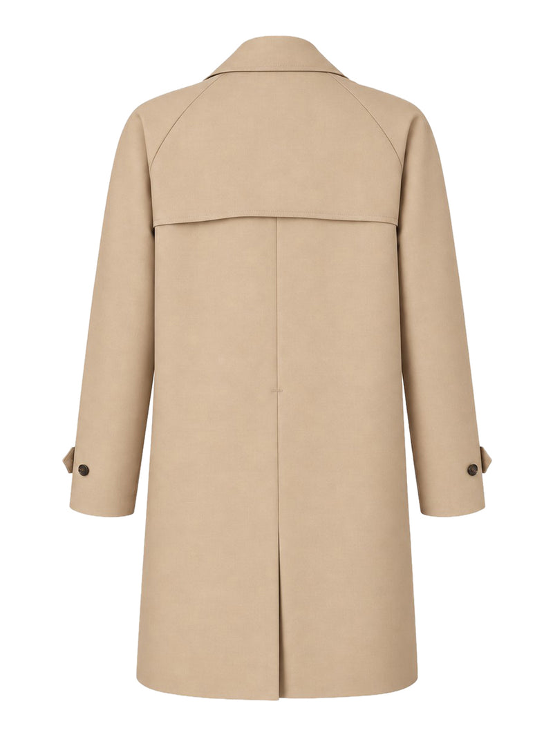 ROPE-COLORED MACKINTOSH FABRIC TRENCH COAT