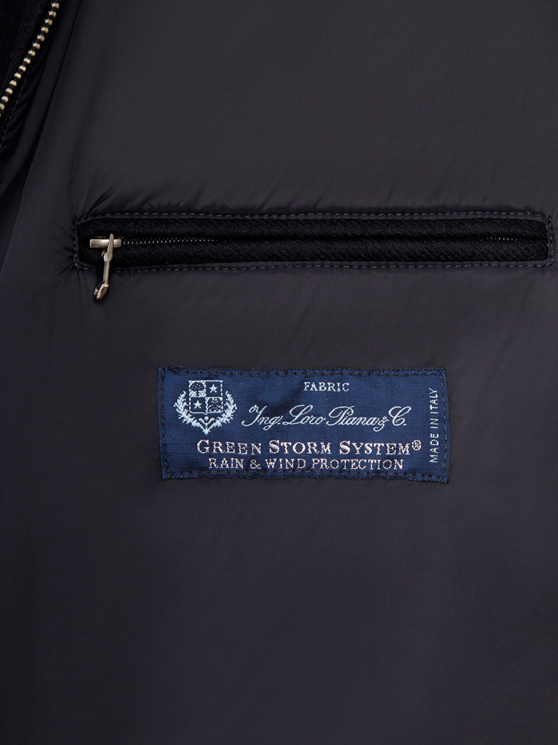 PADDED VEST WITH HIGH COLLAR AND ZIP IN LORO PIANA CASHMERE