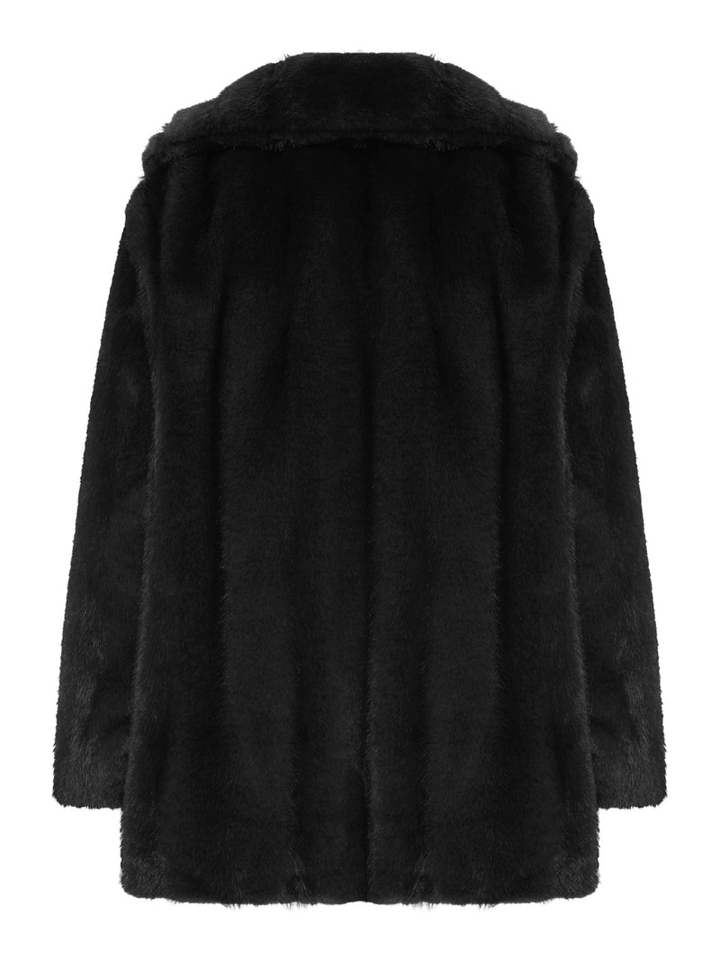 ECO FUR COAT WITH REVERS COLLAR