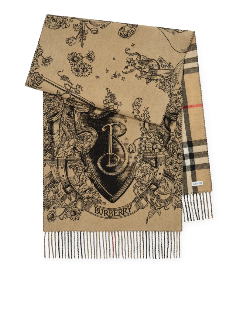 REVERSIBLE CASHMERE SCARF WITH ETCHED DETAIL