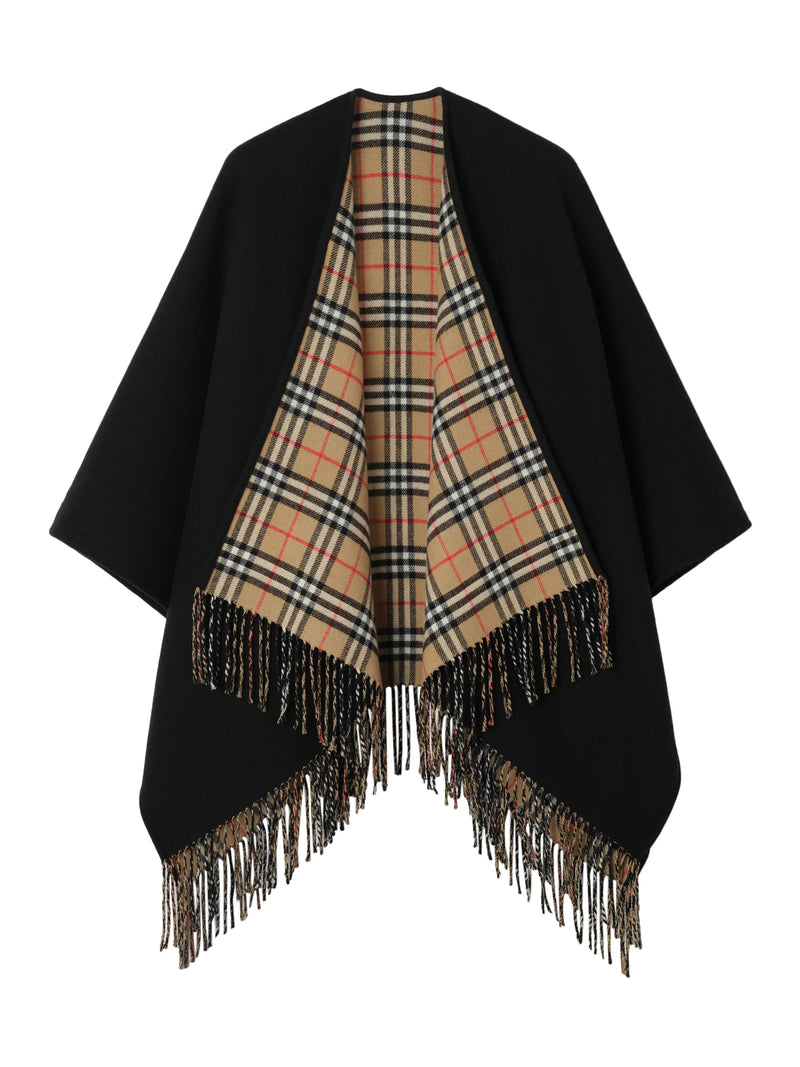 REVERSIBLE CHECK WOOL CAPELET