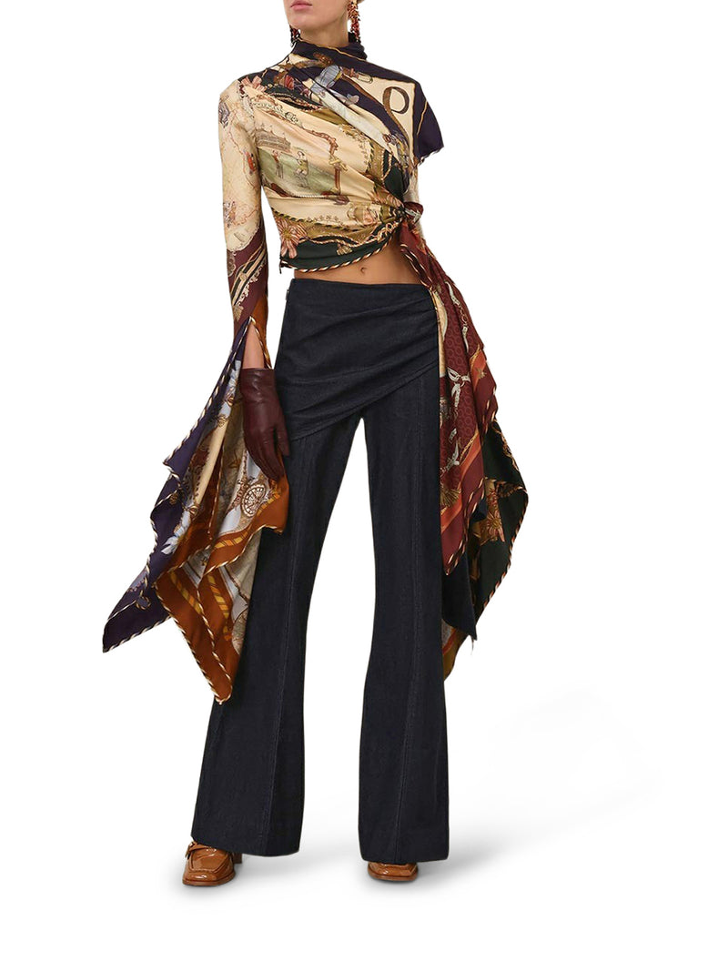 DRAPED TOP WITH VALIANT SCARF