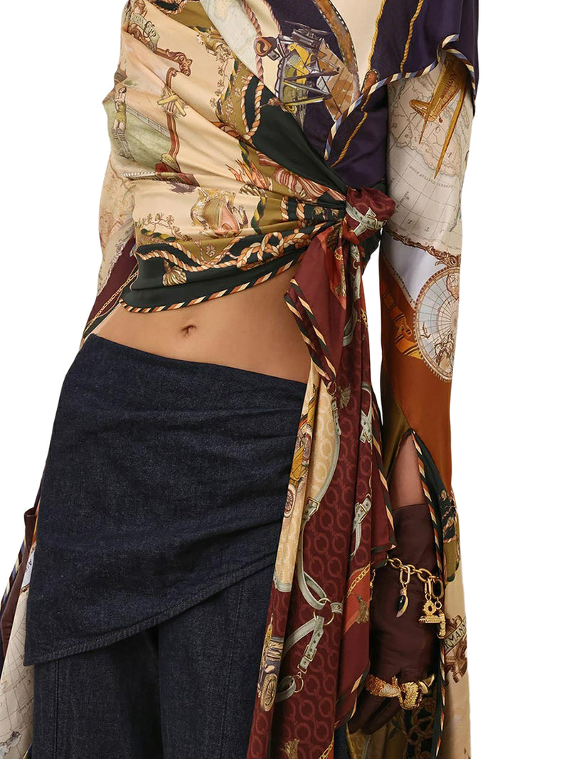 DRAPED TOP WITH VALIANT SCARF