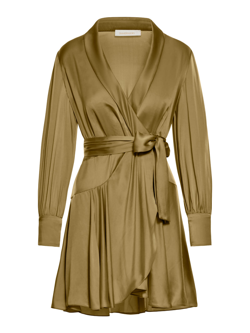 SILK WRAP MINI DRESS