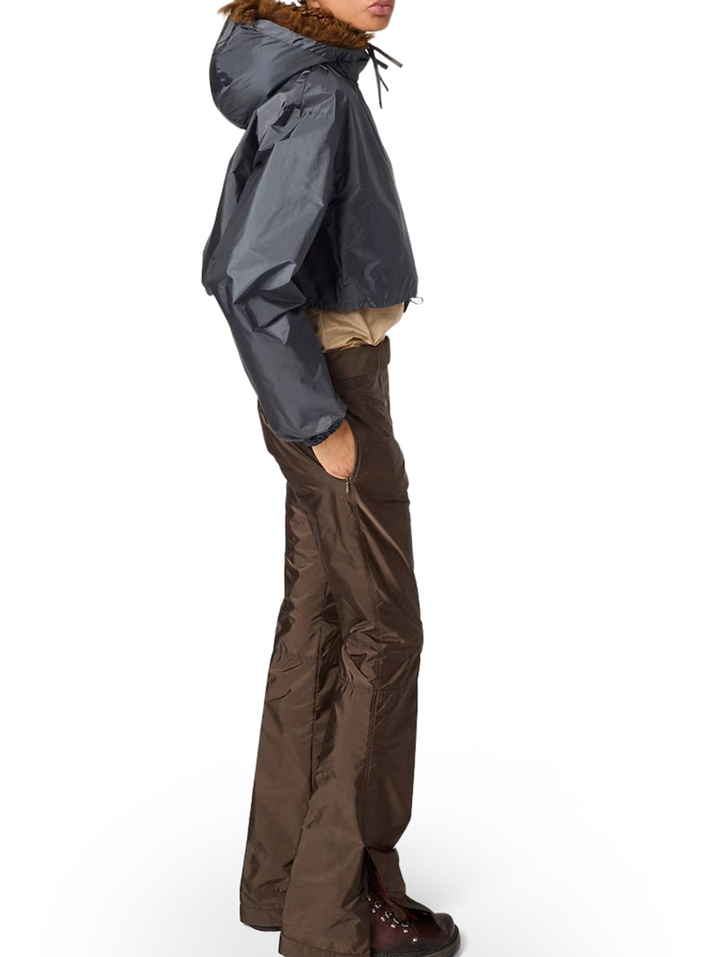 TECHNICAL FABRIC AND SHEARLING WINDBREAKER