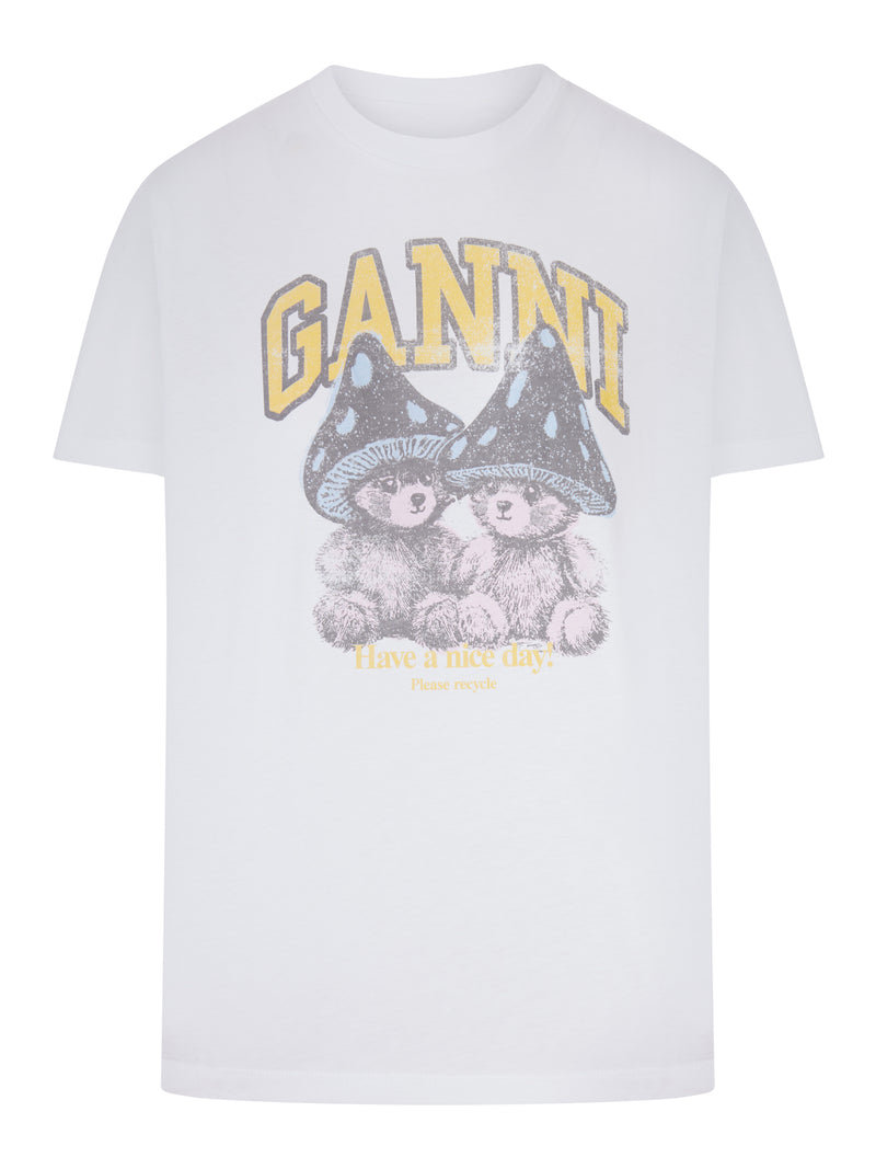 T-SHIRT WITH TEDDY MUSHROOMS PRINT