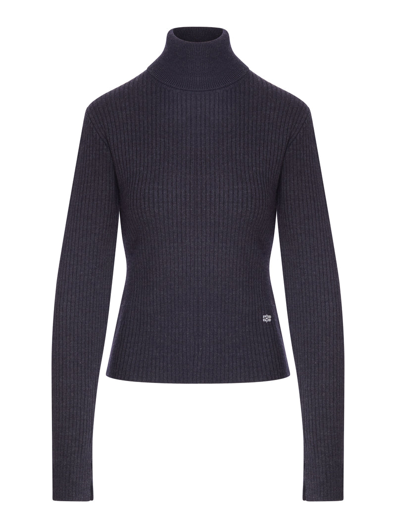 RIBBED MERINO WOOL TURTLENECK