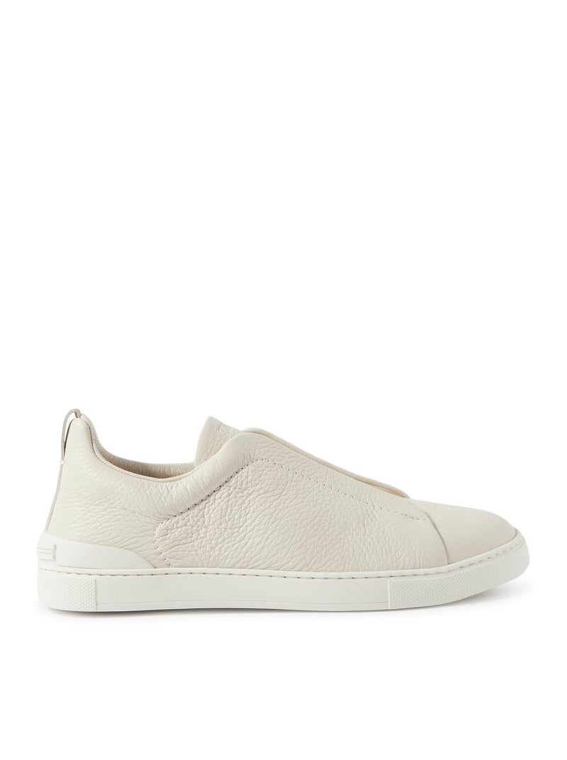 TRIPLE STITCH WHITE LEATHER SNEAKER