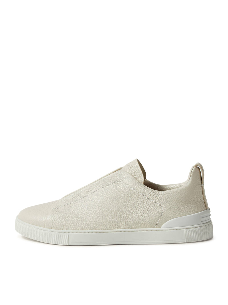 TRIPLE STITCH WHITE LEATHER SNEAKER
