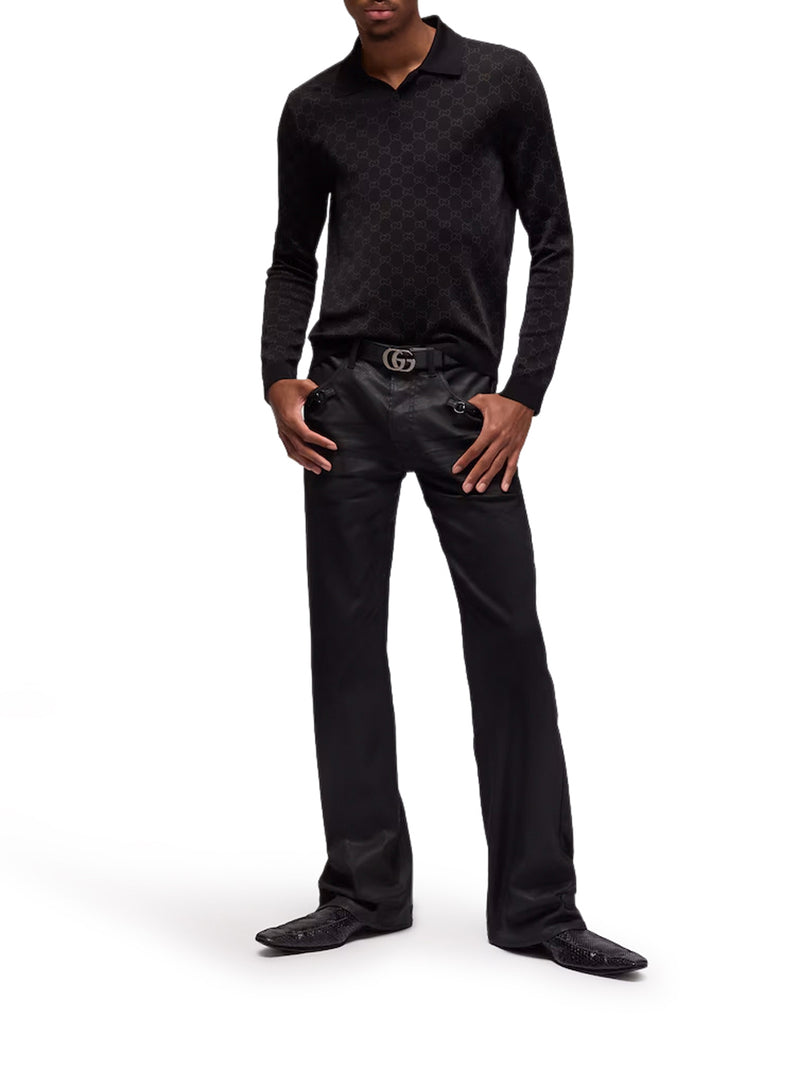 GG JACQUARD VISCOSE POLO SHIRT