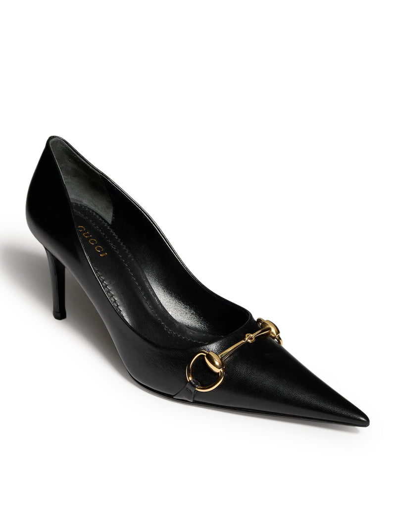 LEATHER PUMPS WITH HORSEBIT DETAIL