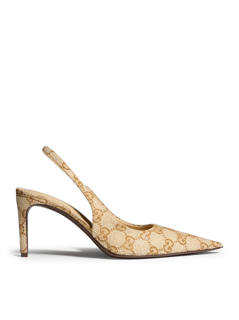 WOMEN`S CRYSTAL-EMBELLISHED PUMPS