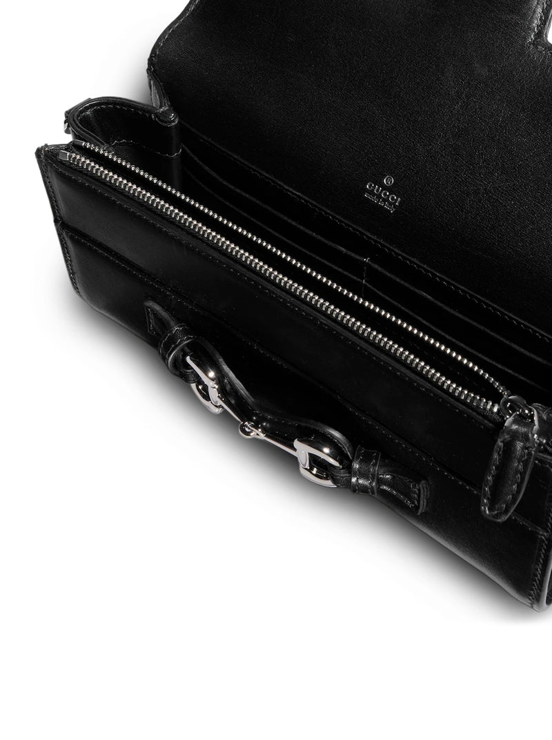 LEATHER WALLET WITH CHAIN AND HORSEBIT DETAIL