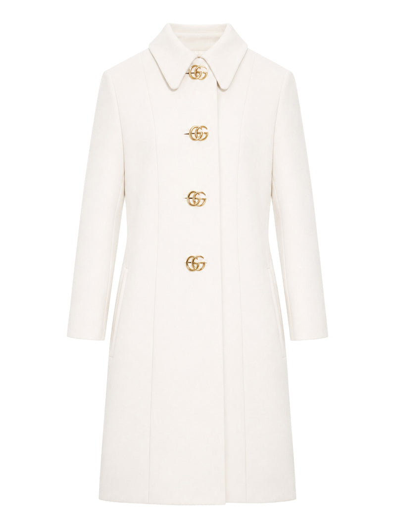 WOOL NATTÉ COAT WITH DOUBLE G BUTTON