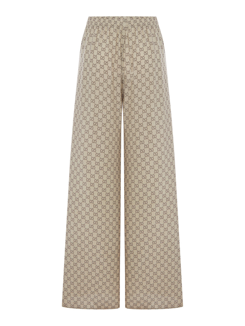 PRINTED SILK LEISURE TROUSERS