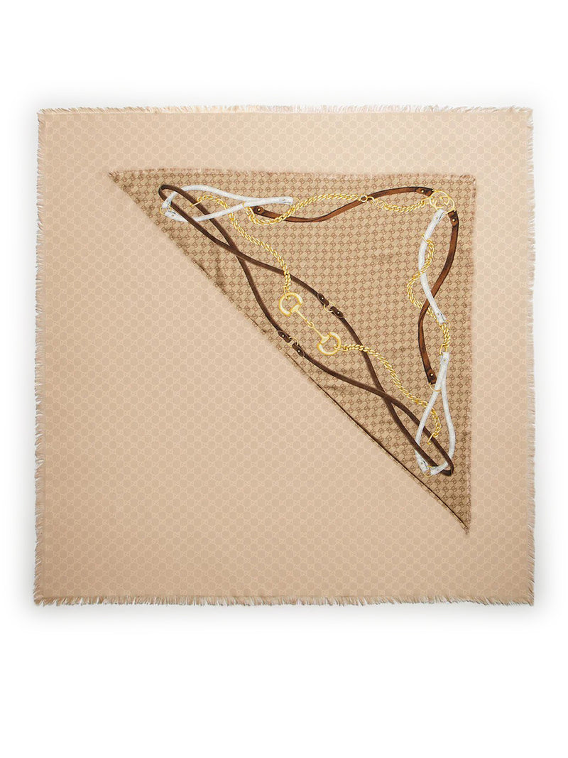 GG WOOL SILK JACQUARD CAPE