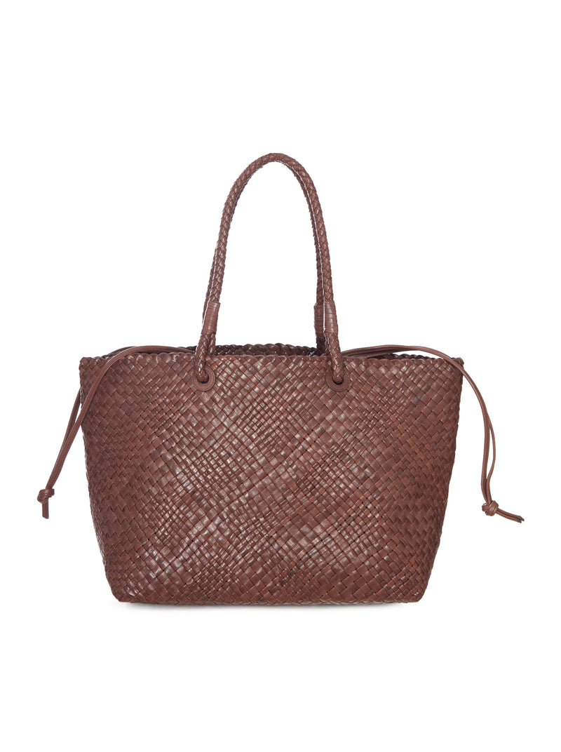 WOVEN LEATHER TOTE BAG