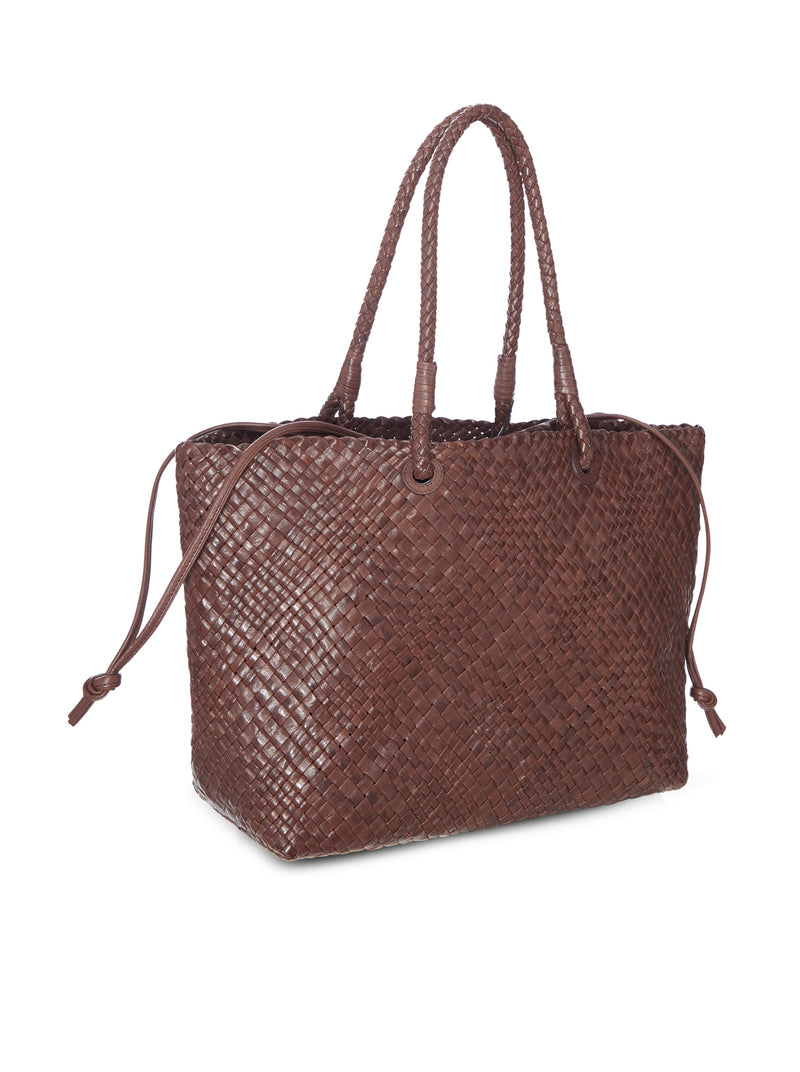 WOVEN LEATHER TOTE BAG