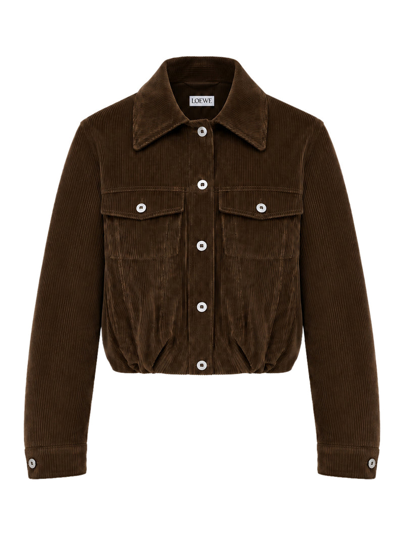 COTTON CORDUROY JACKET WITH A BALLOON SILHOUETTE AND CURVED SLEEVES