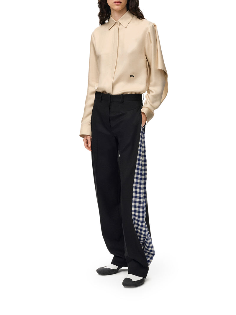 SILK TWILL SHIRT WITH SOFT PANEL