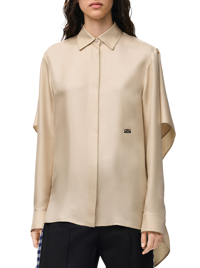 SILK TWILL SHIRT WITH SOFT PANEL
