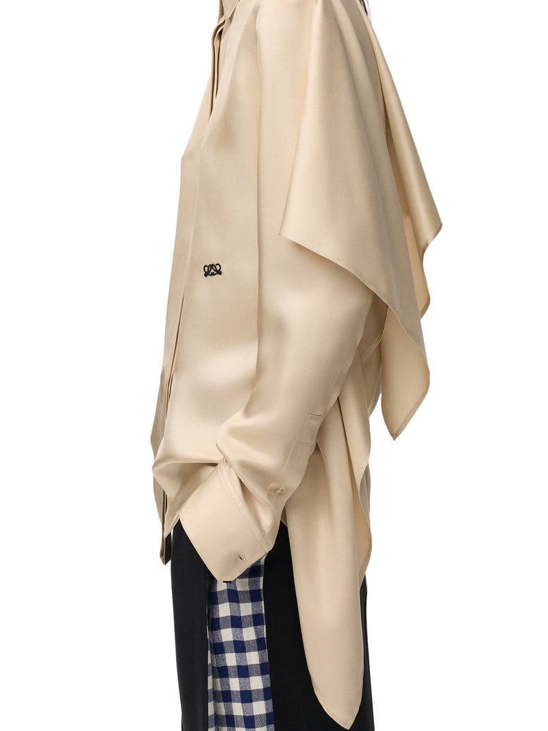 SILK TWILL SHIRT WITH SOFT PANEL