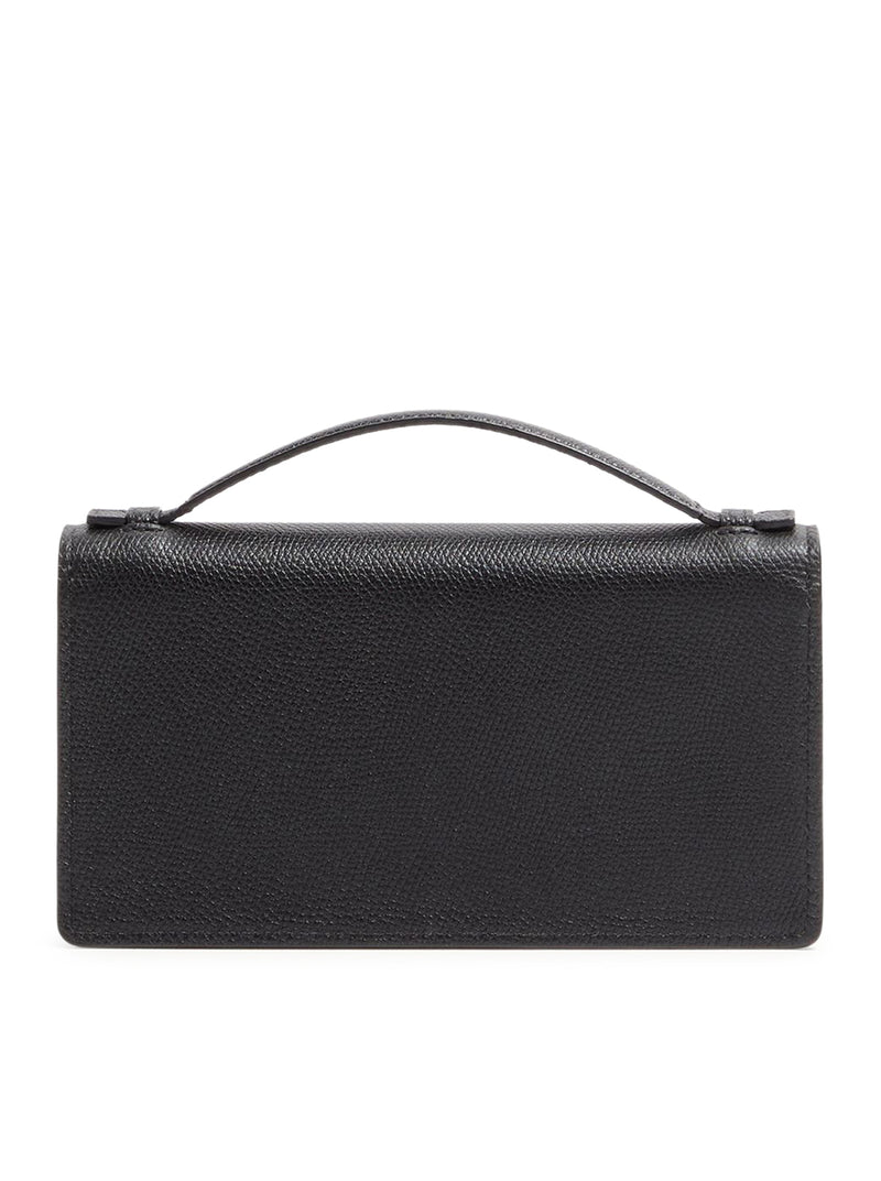 VLOGO SIGNATURE CHAIN WALLET IN GARNET CALFSKIN
