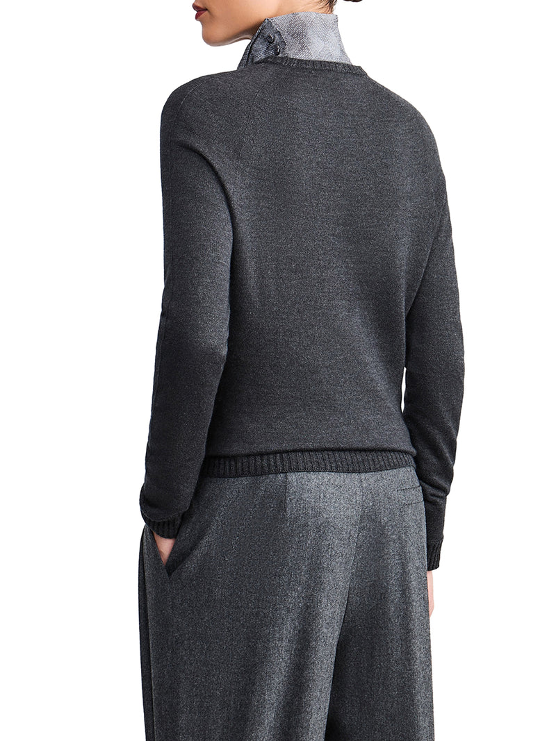 ANTHRACITE GREY CREW-NECK SWEATER