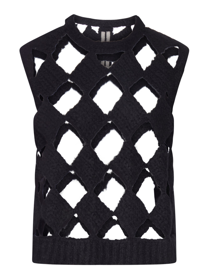 OPENWORK CASHMERE-SILK BLEND SARUTANYA TOP