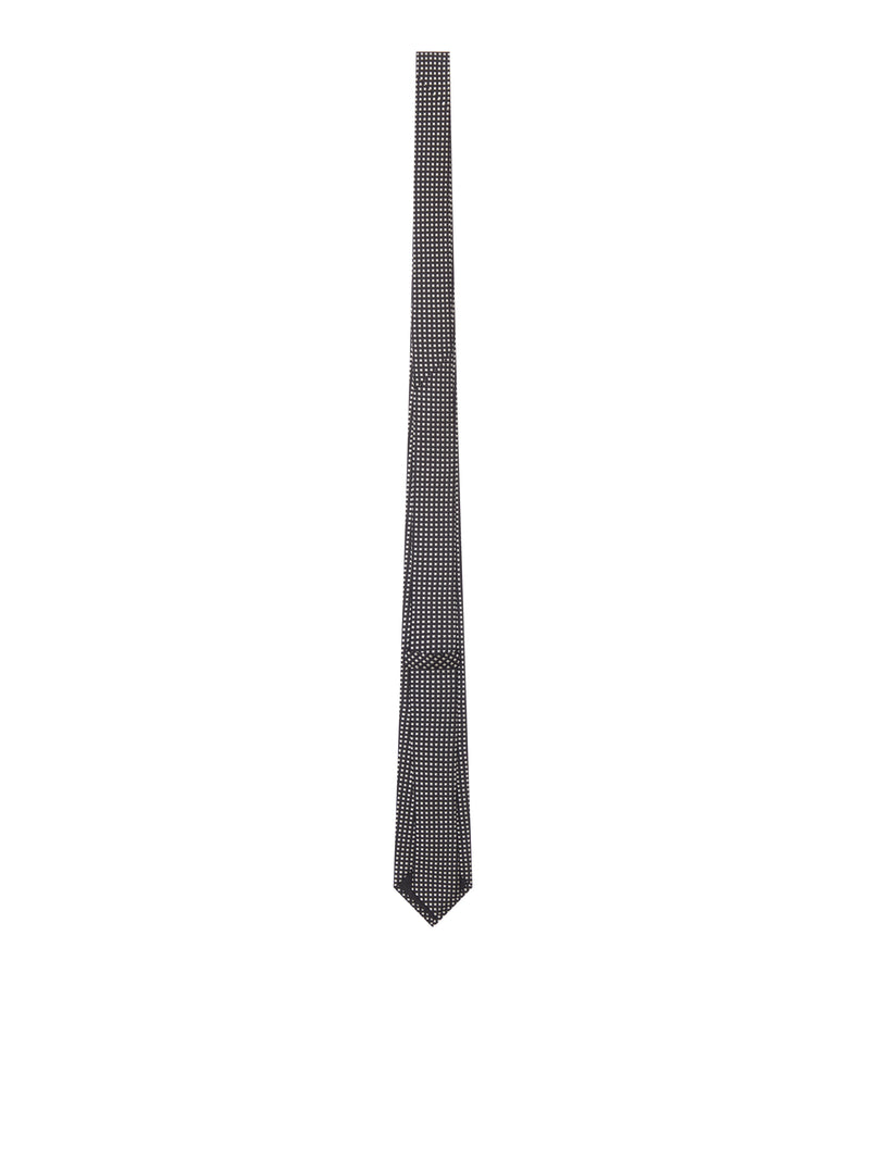 SILK TIE WITH GEOMETRIC MICRO-MOTIF