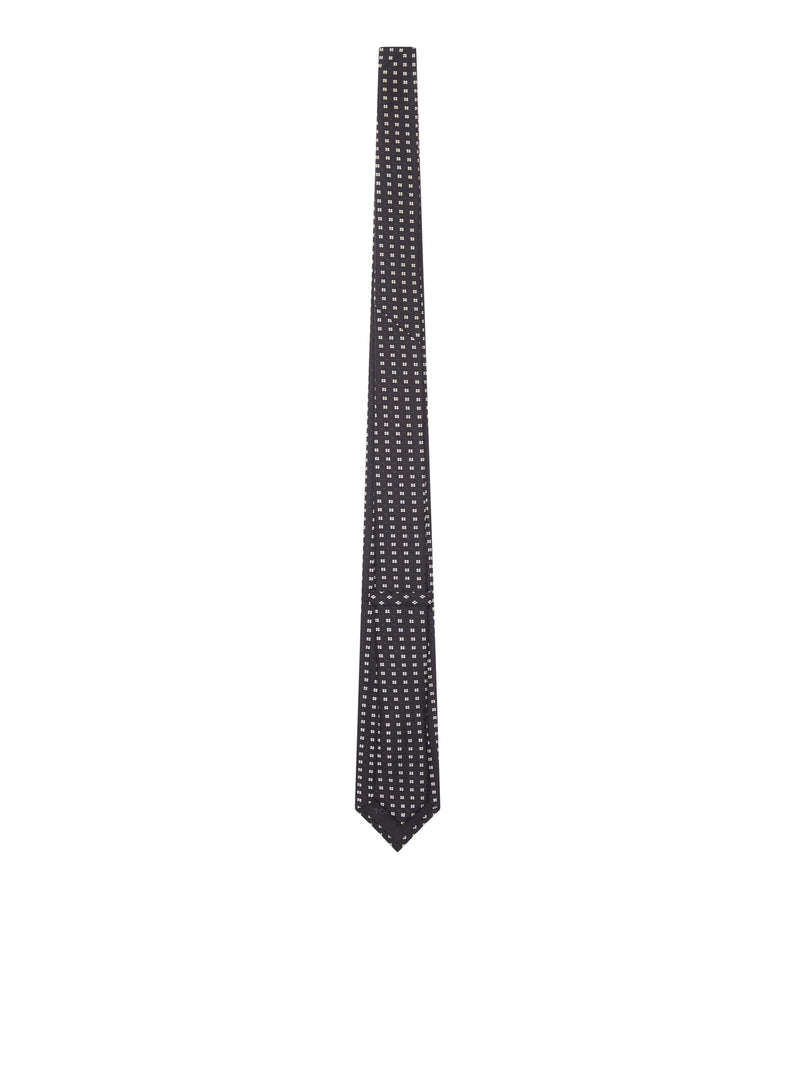SILK TIE WITH GEOMETRIC MICRO-MOTIF