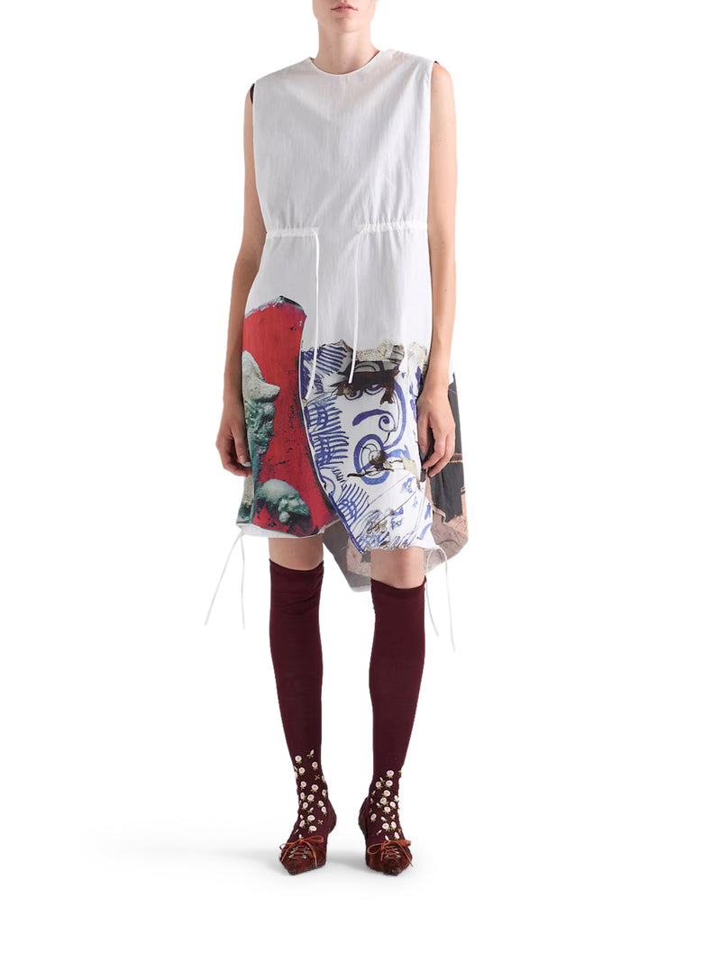 PRINTED COMPACT CANVAS DRESS