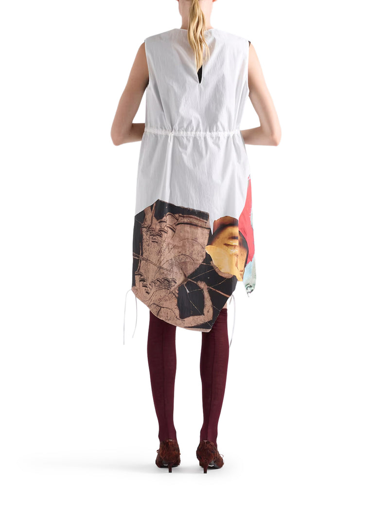PRINTED COMPACT CANVAS DRESS