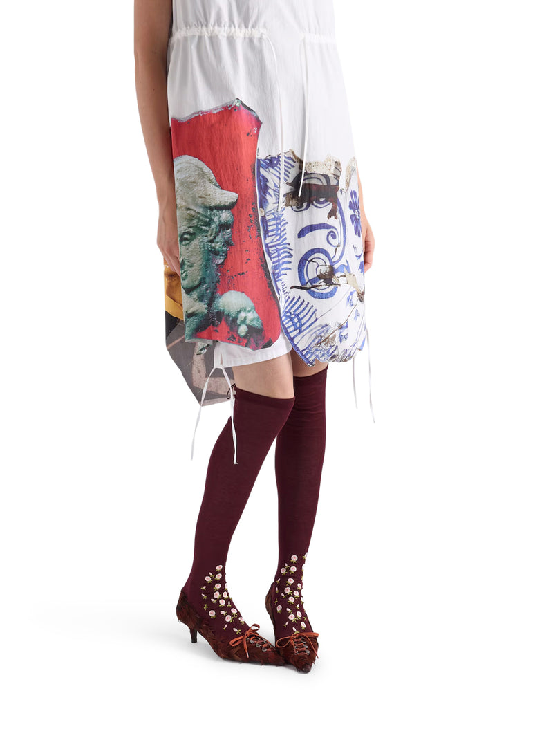 PRINTED COMPACT CANVAS DRESS