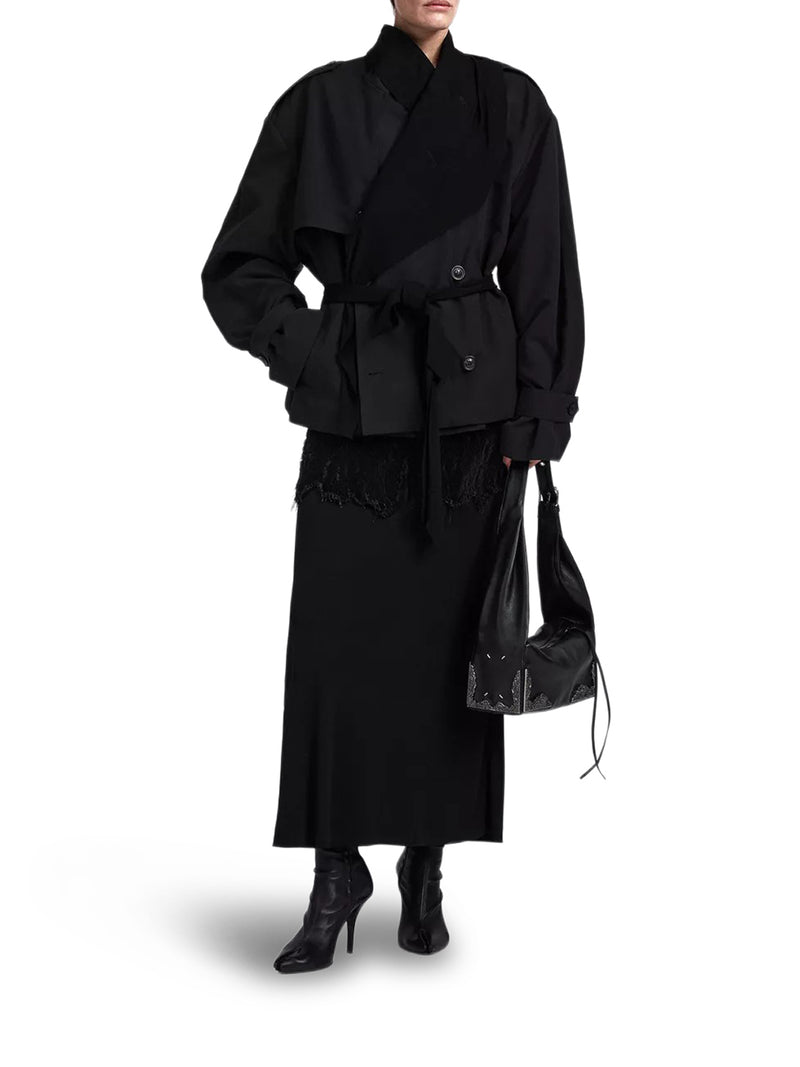 SHORT DRAPED TRENCH COAT