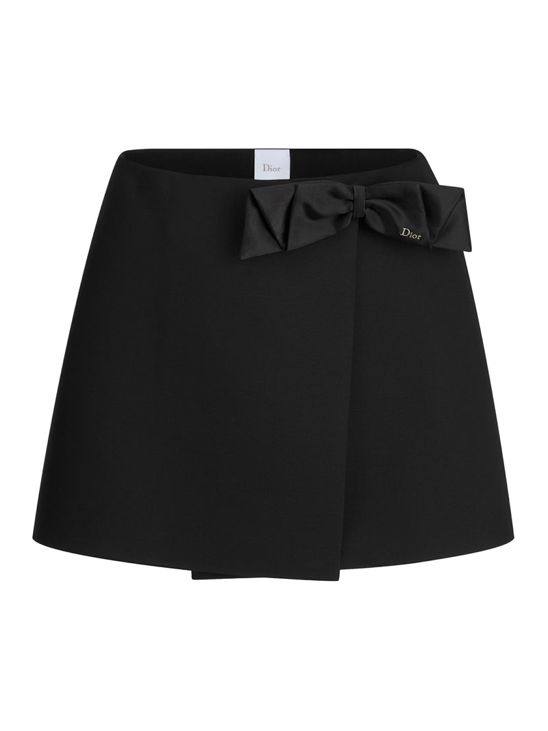 WOOL AND SILK WRAP MINISKIRT